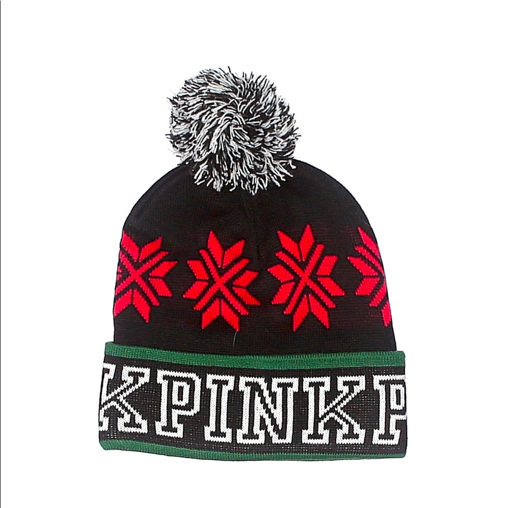 VS Pink Snowflake Knit Hat *New*